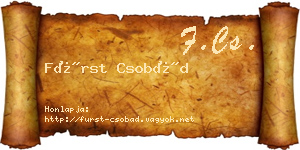Fürst Csobád névjegykártya